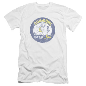 AN OFFCIALLY LICENSED DUM DUMS POP PARADE MEN'S PREMIUM SLIM FIT T-SHIRT WHITE