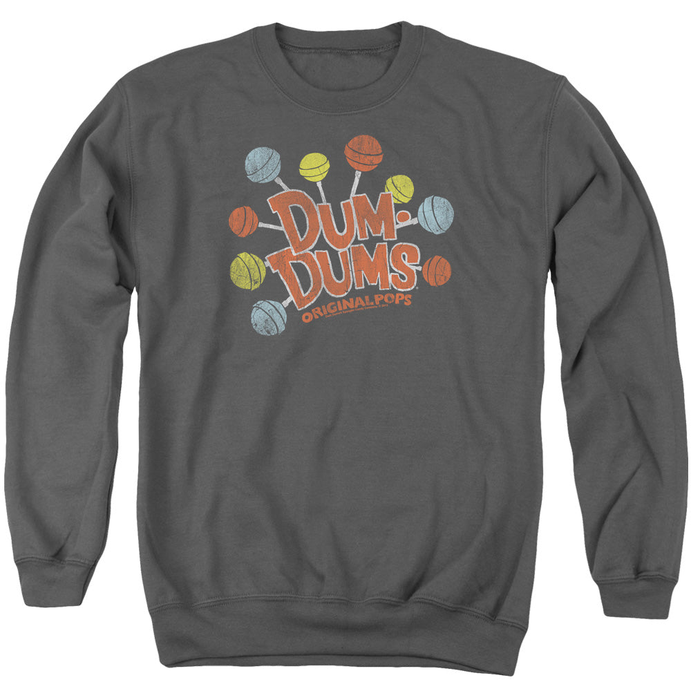 AN OFFCIALLY LICENSED DUM DUMS ORIGINAL POPS ADULT UNISEX CREWNECK SWEATSHIRT CHARCOAL