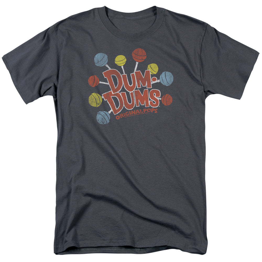 AN OFFCIALLY LICENSED DUM DUMS ORIGINAL POPS MEN'S REGULAR FIT T-SHIRT CHARCOAL