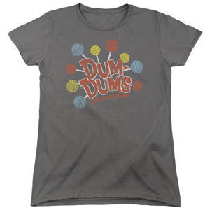 AN OFFCIALLY LICENSED DUM DUMS ORIGINAL POPS WOMEN'S REGULAR FIT T-SHIRT CHARCOAL