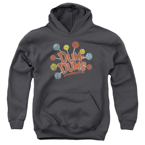 AN OFFCIALLY LICENSED DUM DUMS ORIGINAL POPS YOUTH HOODIE CHARCOAL