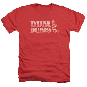 AN OFFCIALLY LICENSED DUM DUMS WORLDS BEST MEN'S HEATHER T-SHIRT RED