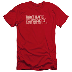 AN OFFCIALLY LICENSED DUM DUMS WORLDS BEST MEN'S PREMIUM SLIM FIT T-SHIRT RED