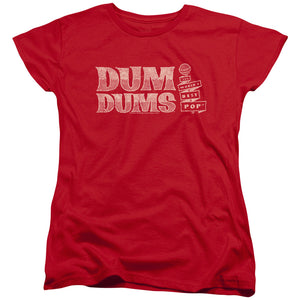 AN OFFCIALLY LICENSED DUM DUMS WORLDS BEST WOMEN'S REGULAR FIT T-SHIRT RED
