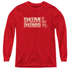 AN OFFCIALLY LICENSED DUM DUMS WORLDS BEST YOUTH LONG SLEEVE T-SHIRT RED