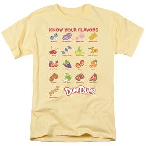 AN OFFCIALLY LICENSED DUM DUMS FLAVORS MEN'S REGULAR FIT T-SHIRT BANANA
