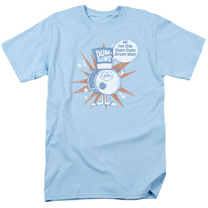 AN OFFCIALLY LICENSED DUM DUMS DRUM MAN MEN'S REGULAR FIT T-SHIRT LIGHT BLUE