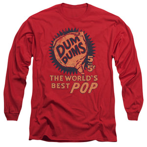 AN OFFCIALLY LICENSED DUM DUMS 5 FOR 5 MEN'S LONG SLEEVE T-SHIRT RED