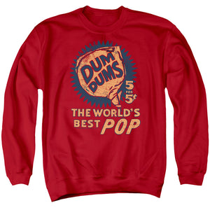 AN OFFCIALLY LICENSED DUM DUMS 5 FOR 5 ADULT UNISEX CREWNECK SWEATSHIRT RED