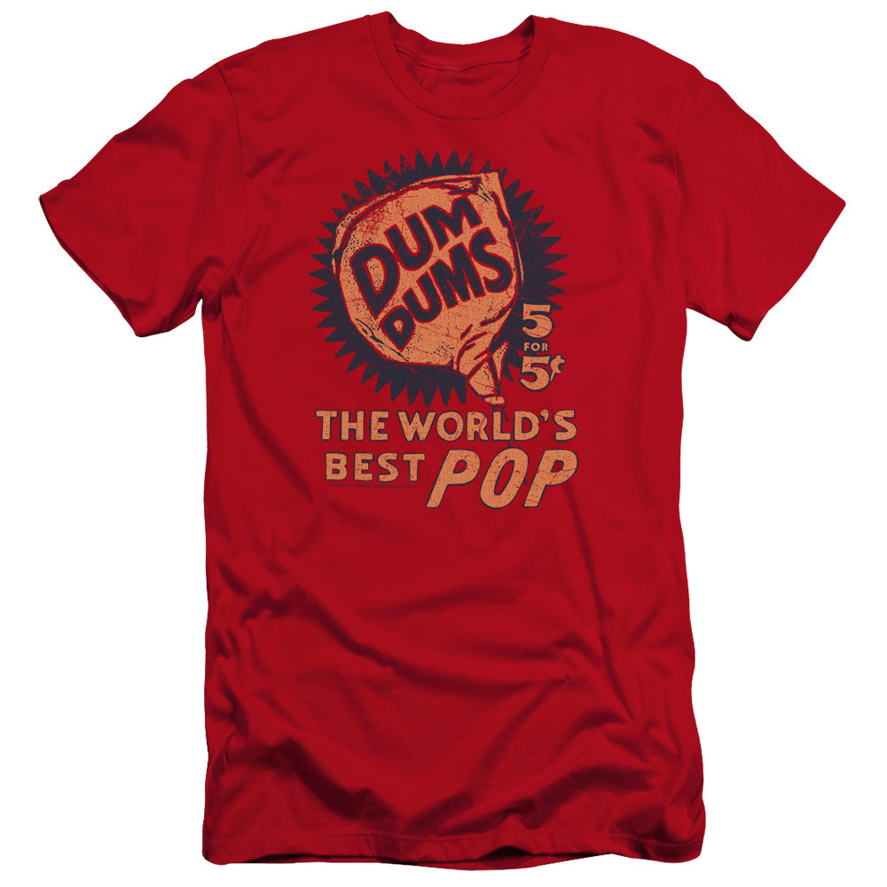 AN OFFCIALLY LICENSED DUM DUMS 5 FOR 5 MEN'S PREMIUM SLIM FIT T-SHIRT RED