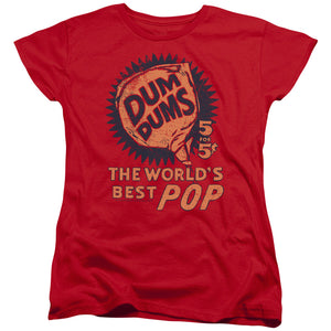 AN OFFCIALLY LICENSED DUM DUMS 5 FOR 5 WOMEN'S REGULAR FIT T-SHIRT RED