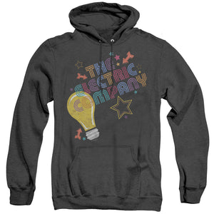 AN OFFCIALLY LICENSED ELECTRIC COMPANY ELECTRIC LIGHT ADULT UNISEX HEATHER PULLOVER HOODIE BLACK