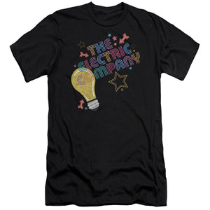 AN OFFCIALLY LICENSED ELECTRIC COMPANY ELECTRIC LIGHT MEN'S PREMIUM SLIM FIT T-SHIRT BLACK