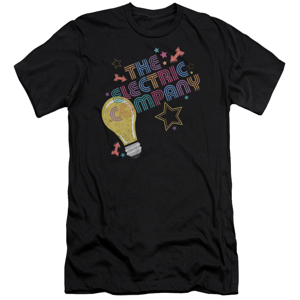 AN OFFCIALLY LICENSED ELECTRIC COMPANY ELECTRIC LIGHT MEN'S PREMIUM SLIM FIT T-SHIRT BLACK