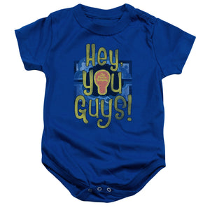 AN OFFCIALLY LICENSED ELECTRIC COMPANY HEY YOU GUYS BABY BODYSUIT ROYAL