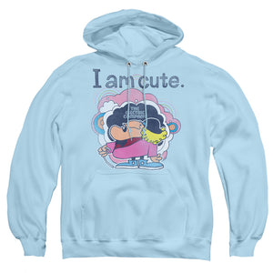 AN OFFCIALLY LICENSED ELECTRIC COMPANY I AM CUTE ADULT UNISEX PULLOVER HOODIE LIGHT BLUE