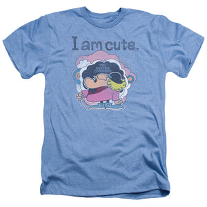 AN OFFCIALLY LICENSED ELECTRIC COMPANY I AM CUTE MEN'S HEATHER T-SHIRT LIGHT BLUE