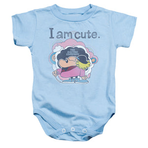 AN OFFCIALLY LICENSED ELECTRIC COMPANY I AM CUTE BABY BODYSUIT LIGHT BLUE