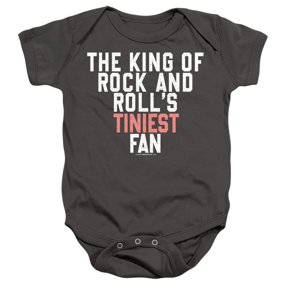 AN OFFCIALLY LICENSED ELVIS TINIEST FAN BABY BODYSUIT CHARCOAL
