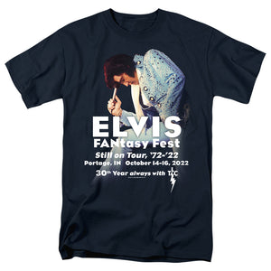 AN OFFCIALLY LICENSED ELVIS ELVIS FANTASY FEST 2022 DARKS MEN'S REGULAR FIT T-SHIRT NAVY