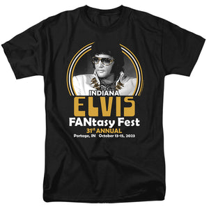 AN OFFCIALLY LICENSED ELVIS FANTASY FEST 2023 MEN'S REGULAR FIT T-SHIRT BLACK