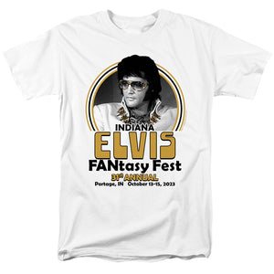 AN OFFCIALLY LICENSED ELVIS FANTASY FEST 2023 MEN'S REGULAR FIT T-SHIRT WHITE