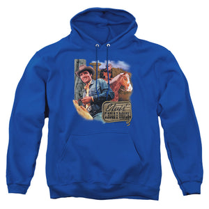 AN OFFCIALLY LICENSED ELVIS PRESLEY RANCH ADULT UNISEX PULLOVER HOODIE ROYAL