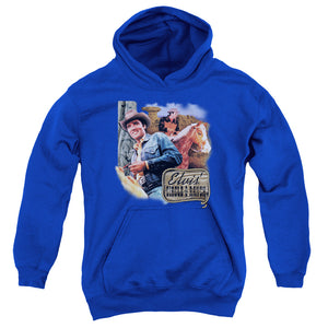 AN OFFCIALLY LICENSED ELVIS PRESLEY RANCH YOUTH HOODIE ROYAL