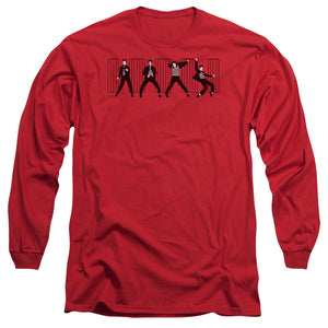 AN OFFCIALLY LICENSED ELVIS PRESLEY JAILHOUSE ROCK MEN'S LONG SLEEVE T-SHIRT RED