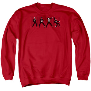AN OFFCIALLY LICENSED ELVIS PRESLEY JAILHOUSE ROCK ADULT UNISEX CREWNECK SWEATSHIRT RED