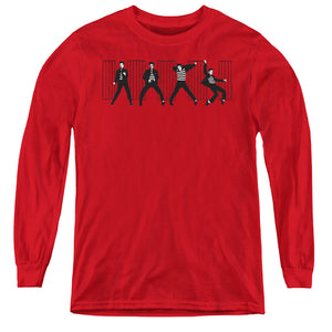 AN OFFCIALLY LICENSED ELVIS PRESLEY JAILHOUSE ROCK YOUTH LONG SLEEVE T-SHIRT RED