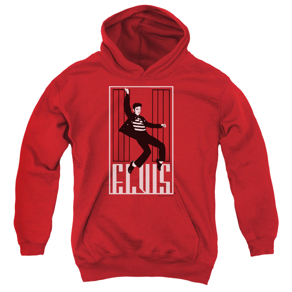 AN OFFCIALLY LICENSED ELVIS PRESLEY ONE JAILHOUSE YOUTH HOODIE RED