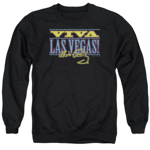 AN OFFCIALLY LICENSED ELVIS PRESLEY VIVA LAS VEGAS ADULT UNISEX CREWNECK SWEATSHIRT BLACK
