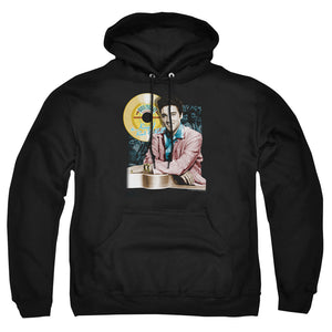 AN OFFCIALLY LICENSED ELVIS PRESLEY GOLD RECORD ADULT UNISEX PULLOVER HOODIE BLACK