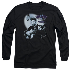 AN OFFCIALLY LICENSED ELVIS PRESLEY HILLBILLY CAT MEN'S LONG SLEEVE T-SHIRT BLACK