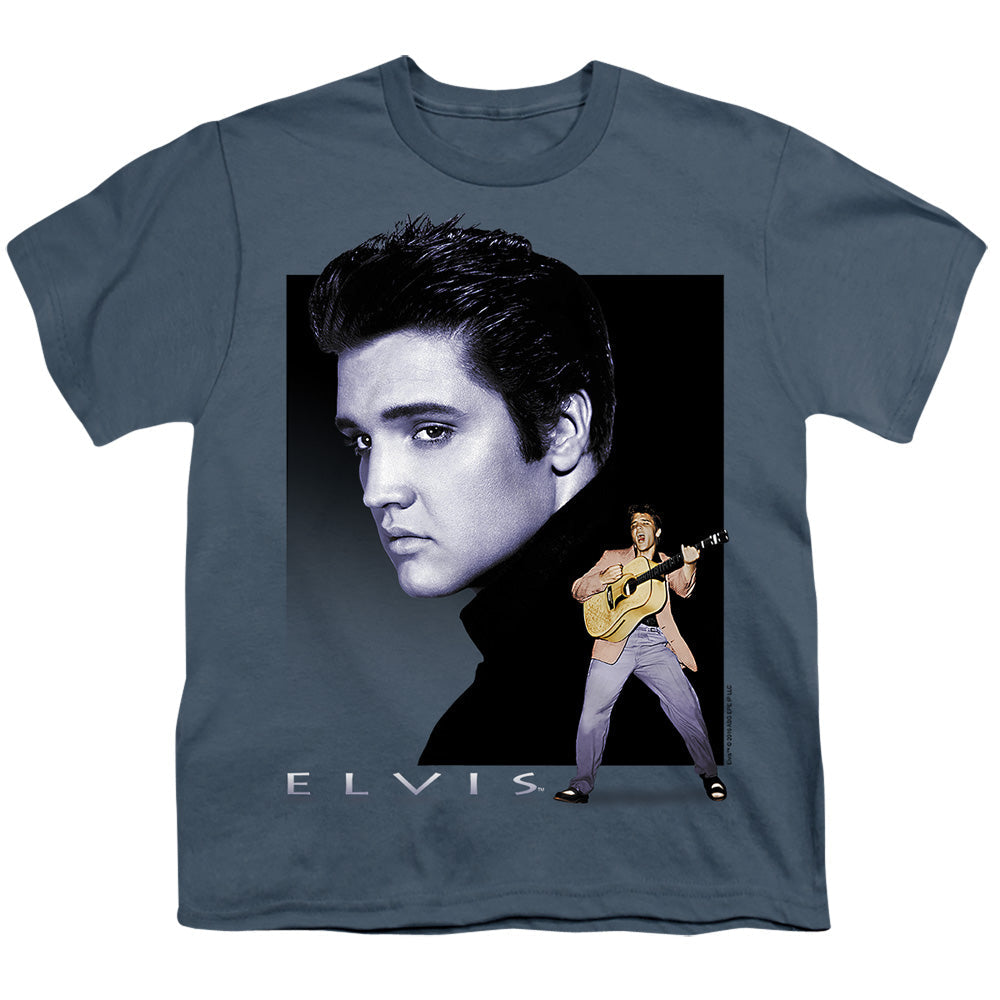 Elvis Presley Blue Rocker Licensed Kid's T-Shirt (Ages 4-7) XL