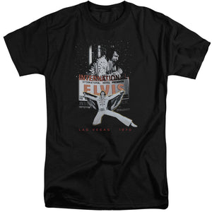 AN OFFCIALLY LICENSED ELVIS PRESLEY LAS VEGAS MEN'S TALL FIT T-SHIRT BLACK