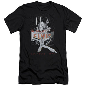 AN OFFCIALLY LICENSED ELVIS PRESLEY LAS VEGAS MEN'S PREMIUM SLIM FIT T-SHIRT BLACK