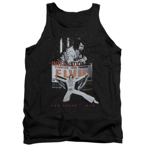 AN OFFCIALLY LICENSED ELVIS PRESLEY LAS VEGAS ADULT UNISEX TANK TOP BLACK