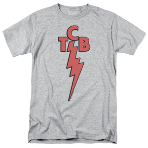 AN OFFCIALLY LICENSED ELVIS PRESLEY TCB MEN'S REGULAR FIT T-SHIRT ATHLETIC HEATHER