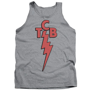 AN OFFCIALLY LICENSED ELVIS PRESLEY TCB ADULT UNISEX TANK TOP ATHLETIC HEATHER