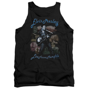 AN OFFCIALLY LICENSED ELVIS PRESLEY MEMPHIS ADULT UNISEX TANK TOP BLACK