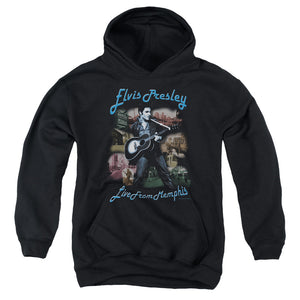 AN OFFCIALLY LICENSED ELVIS PRESLEY MEMPHIS YOUTH HOODIE BLACK
