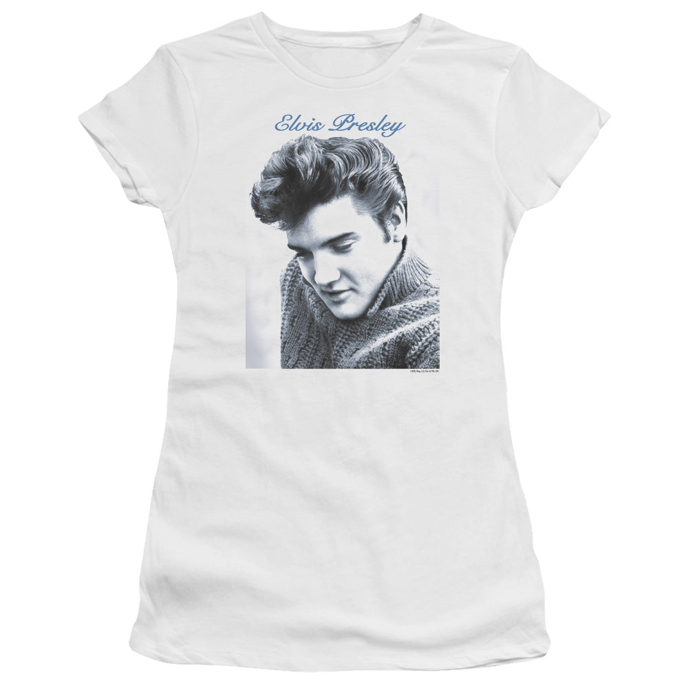 Elvis Presley Script Sweater Licensed Women's T-Shirt Juniors LG