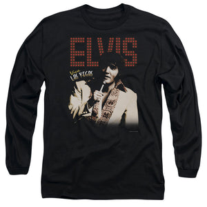 AN OFFCIALLY LICENSED ELVIS PRESLEY VIVA STAR MEN'S LONG SLEEVE T-SHIRT BLACK