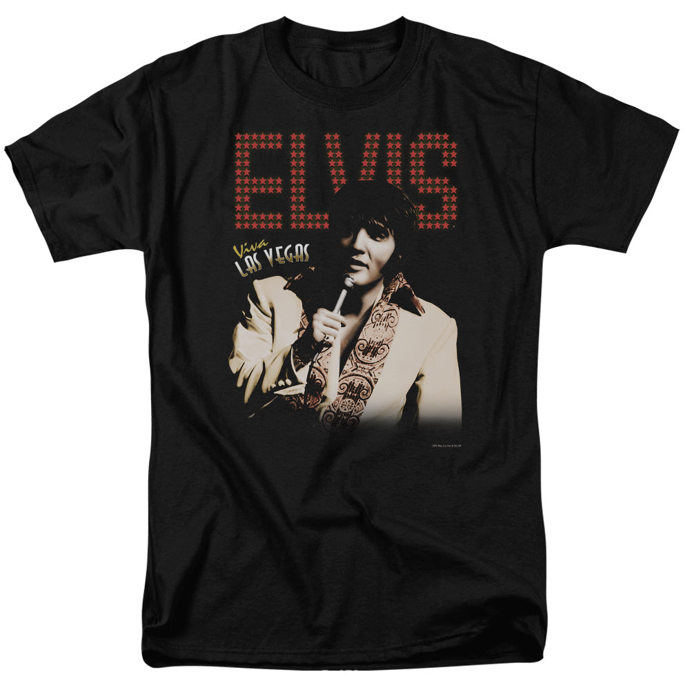 AN OFFCIALLY LICENSED ELVIS PRESLEY VIVA STAR MEN'S REGULAR FIT T-SHIRT BLACK