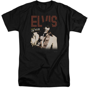 AN OFFCIALLY LICENSED ELVIS PRESLEY VIVA STAR MEN'S TALL FIT T-SHIRT BLACK