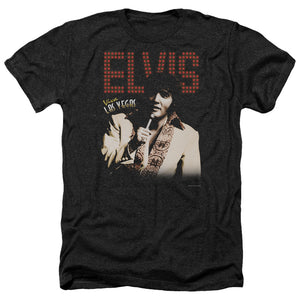 AN OFFCIALLY LICENSED ELVIS PRESLEY VIVA STAR MEN'S HEATHER T-SHIRT CHARCOAL