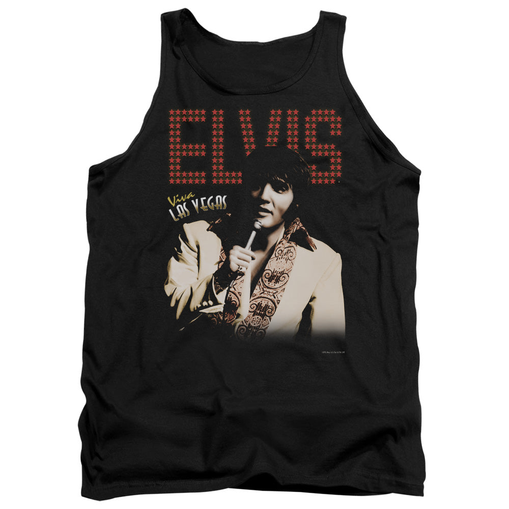 AN OFFCIALLY LICENSED ELVIS PRESLEY VIVA STAR ADULT UNISEX TANK TOP BLACK