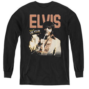 AN OFFCIALLY LICENSED ELVIS PRESLEY VIVA STAR YOUTH LONG SLEEVE T-SHIRT BLACK